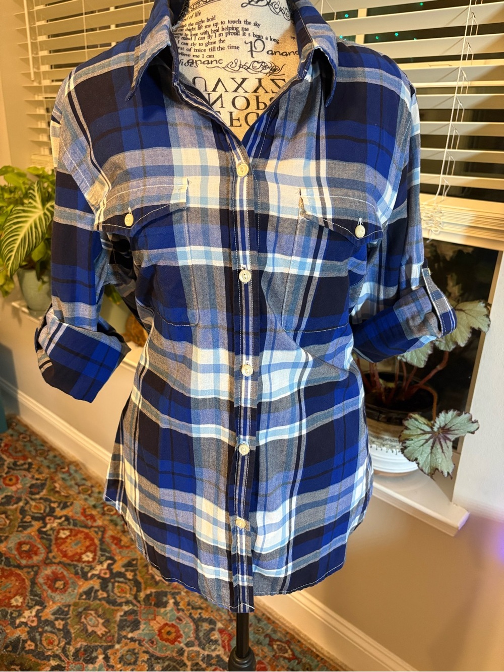 Ralph Lauren Blue Plaid Button-Down Shirt